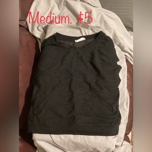 Black short sleeve cotton top - Medium